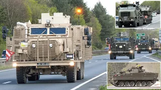 British Army convoys of protected trucks, tank transporters, armoury and more 🪖 🇬🇧