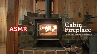 ASMR Winter Wood Cabin, Crackling Fireplace Sounds 3hr + Timer●Cozy and Warm Cabin Ambience