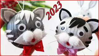 🐱🐰 КОТ (КРОЛИК) - СИМВОЛ 2023 ГОДА 🐈 Cat DIY. Christmas decorations 🎄