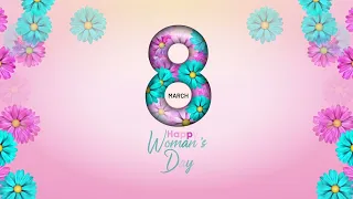 8 March Happy Women's Day Animated Background loop