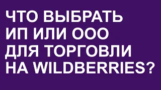 Что лучше ИП или ООО при торговле на Wildberries?