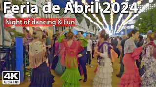 Feria de Abril 2024 NOCHE in 4K 🌙💃🏼🥂Seville's April Fair at Night - Virtual Walk Tour, Spain