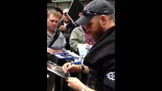 Tom Hardy Signs Autographs For Waiting Fans Outside The Soho Hotel