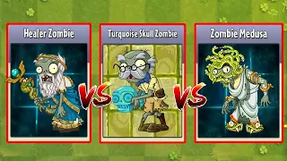 Healer Zombie & Medusa Zombie & Turquoise Skull - PvZ 2 Battlez