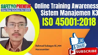 Online Training Awareness Sistem Manajemen K3 ISO 45001 : 2018