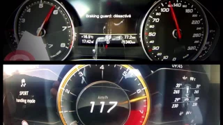 Audi RS7 Performance 605 hp vs Mercedes E63 S AMG 4Matic+ 612 hp 0-250 acceleration