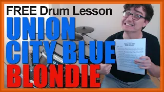 ★ Union City Blue (Blondie) ★ FREE Video Drum Lesson | How To Play SONG (Clem Burke)