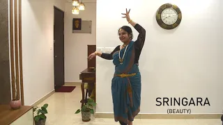 Navarasa abhinaya, Bharathnatyam Dance performance. Nine emotions, faces and expressions