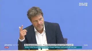 Pressekonferenz mit Robert Habeck zum Ergebnis der Grünen bei der Landtagswahl in Bayern am 15.10.18