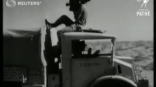 NORTH AFRICA / DEFENCE: World War 2: Desert supplies under fire near front line (1942)