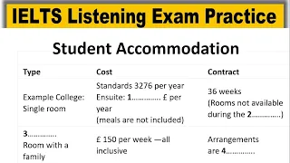 Student Accommodation listening practice test 2023 with answers | IELTS Listening Practice Test |IDP