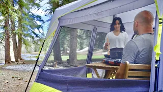 Tent Camping by Mountain Stream ASMR River Water Sounds