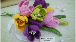 Beautiful flowers. Crocus. Крокуси в'язані гачком.Crochet crocuses.
