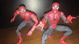 Comparing the Pizza Scooter and Ariel Flipping Toy Biz Spider-Man 2 Action figures