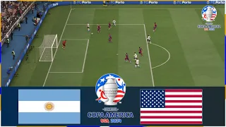 United States Vs Argentina | Copa America USA 2024 | Full Match All Goals | PES Gameplay