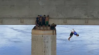 El Salto de los Ángeles/ Saltos deportivos desde el puente Caroní, creciente del río 2021