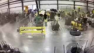 Forklift vs Crane=Crane Lost