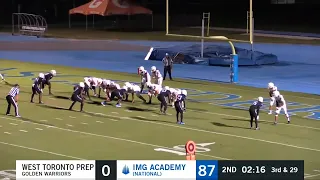 when a Canadian high school plays football against IMG Academy...