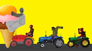 Spiderman Miles Morales vs Hulk, Spider man Cartoon Tractor Tree Animation - DRAWING CARTOONS 2