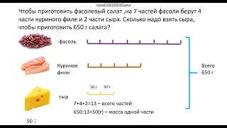 Задачи на части  5 класс