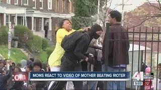Moms react to video of woman beating rioter in Baltimore