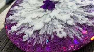 Deep purple flower resin coasters. WOW WOW WOW !!!!!  |  Video #  72