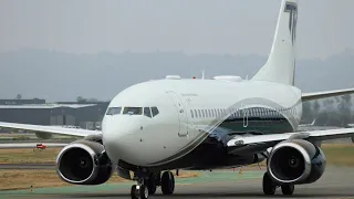 BOEING 737 PRIVATE JET | Plane landing and takeoff video
