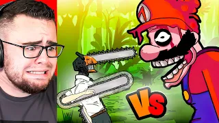 Reacting CHAINSAW MAN vs ZOMBIE MARIO!