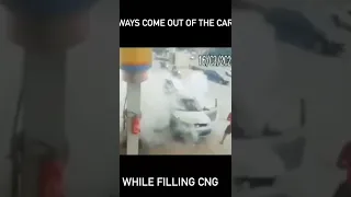 CNG explosion, why do you have to get out of the car while filling CNG.  #cng #blast #explosion