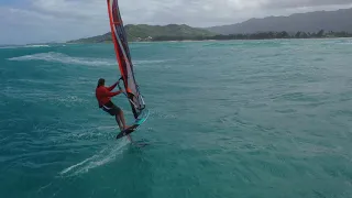 Julian Foil Windsurfing At Kailua Bay In Oahu HI. Feb 24 2021.