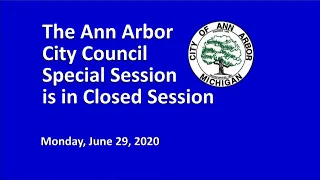 Ann Arbor City Council Special Session 6-29-20