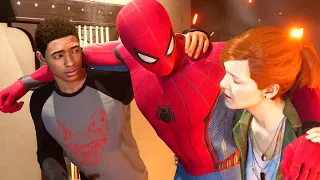 Mary Jane And Miles Morales Save Spider Man In Tom Holland Suit