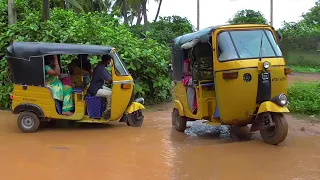 Auto Rickshaw : Maxima Share Auto Crossing Mud Road | Auto Rickshaw Video | Auto | Auto Videos