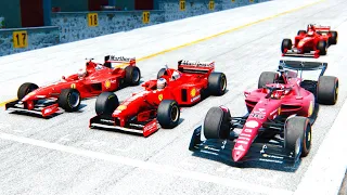 Ferrari F1 2022 vs Ferrari F1 1997-1998-1999 at Spa Francorchamps GP