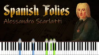 Spanish Folies - Alessandro Scarlatti | Piano Tutorial | Synthesia | How to play