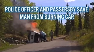 Police Officer Rescues Man From Burning Car