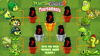 PvZ2 TOURNAMENT - All Best Green Plants - Who Will Win? Plant vs Plant.