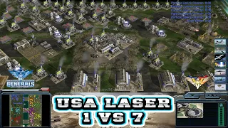 Command & Conquer Generals Zero Hour - Usa Laser General 1 vs 7 HARD Generals (1080p 60fps) P42