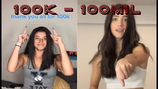 Every TikTok milestone Charli hit 100k- 100 MILLION!!