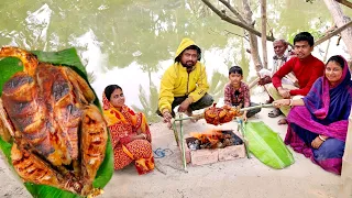 chicken BBQ || কনকনে ঠান্ডায় আগুনে ঝলসানো খুব সহজ chicken barbecue রেসিপি