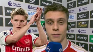 EXCLUSIVE INTERVIEW TROSSARD AND ODEGAARD|arsenal highlights