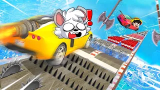 ¡LA MEGA RAMPA MÁS PELIGROSA DEL MUNDO! 🔥😱 CARRERA EXTREMA con los PANAS en GTA 5 Online