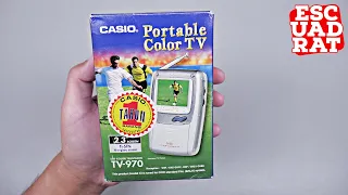 Распаковка Портативный Цветной Телевизор CASIO TV-970 2001 (Новый Старый Сток) Россия