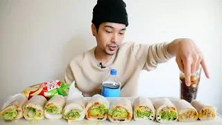 Eating a Quiznos Party Pack - MUKBANG