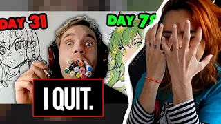 Artist Reacts to Pewdiepie 100 Day Draw!