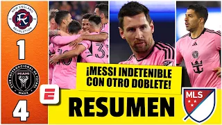 DOBLETE MESSI lideró GOLEADA INTER MIAMI 4-1 vs New England Revolution. Gol Suárez y Cremaschi | MLS