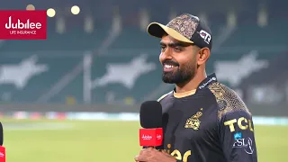#BabarAzam talks to #ZainabAbbas about the #BefikerMoment of the Match