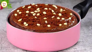 Easy 15 Minutes CHOCOLATE CAKE in Frying Pan (Eggless & Without oven) by Tiffin Box | Sponge cake