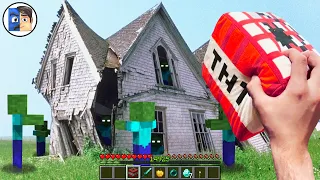 Minecraft in Real Life POV - ZOMBIE ATTACK in Village 創世神第一人稱真人版