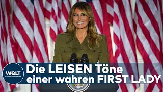 US-WAHL 2020: Staatstragend - First Lady Melania Trump drückt Mitgefühl für Corona-Opfer aus